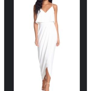 Xscape Scuba Crepe Popover Faux Wrap Gown